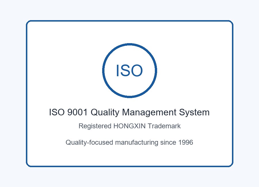 ISO 9001 and HONGXIN trademark certification information
